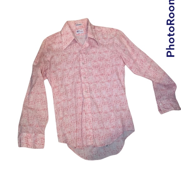 Must See *RARE* VTG Mr Wrangler Pink & White Hippy Girl Print Button Up Unisex - Picture 9 of 9